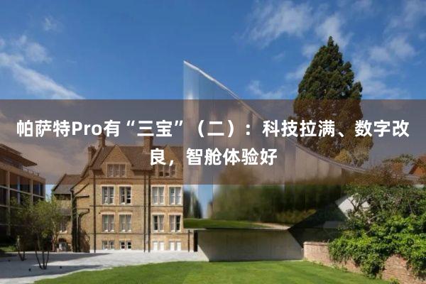 帕萨特Pro有“三宝”（二）：科技拉满、数字改良，智舱体验好
