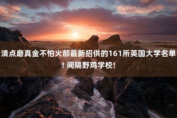 清点磨真金不怕火部最新招供的161所英国大学名单! 间隔野鸡学校!